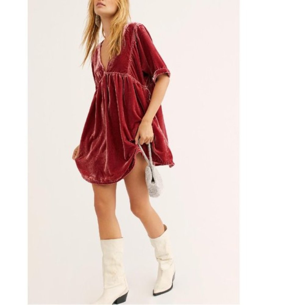 Free People Ivy Velvet Mini Dress